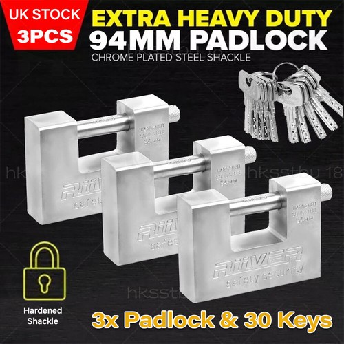 3pc 94mm heavy duty padlock - 3pc,